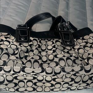 Vintage Black and Gray Women's coach Bag